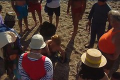 Голая девушка отрубилась на пляже и собрала кучу мужиков